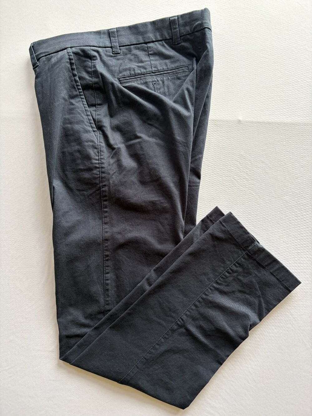 Roundtree & Yorke Casuals Chino Pants Mens 32x32 Black Flat Front Trousers